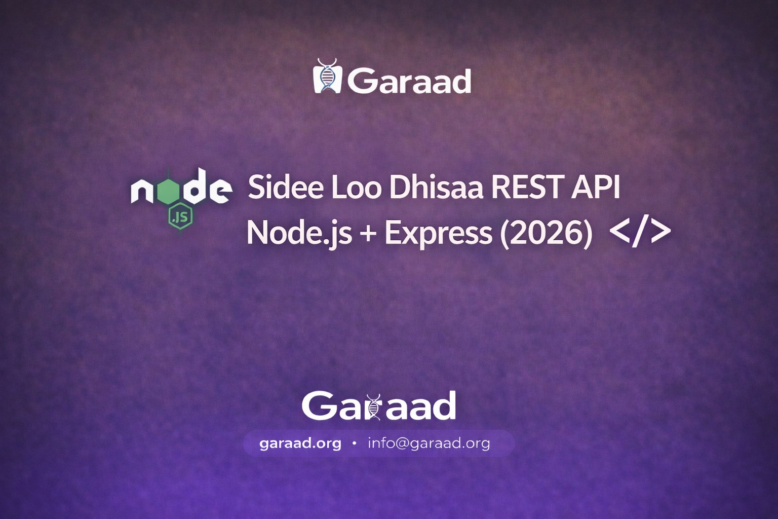 Sidee Loo Dhisaa REST API Node.js + Express