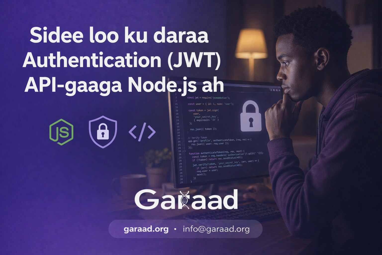 Sidee loo ku daraa Authentication (JWT) API-gaaga Node.js ah